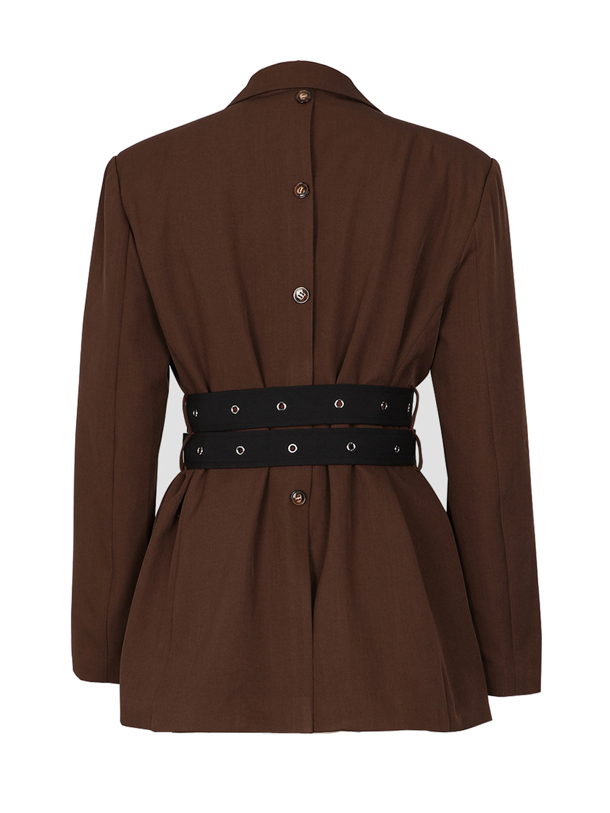 Belted Button Blazer Jacket