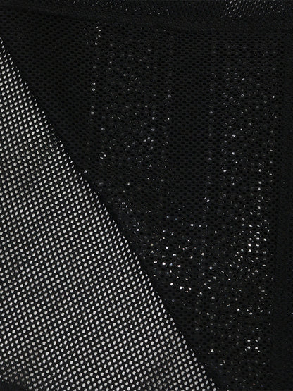 Number Graphic Rhinestone Mesh T-Shirt Dress