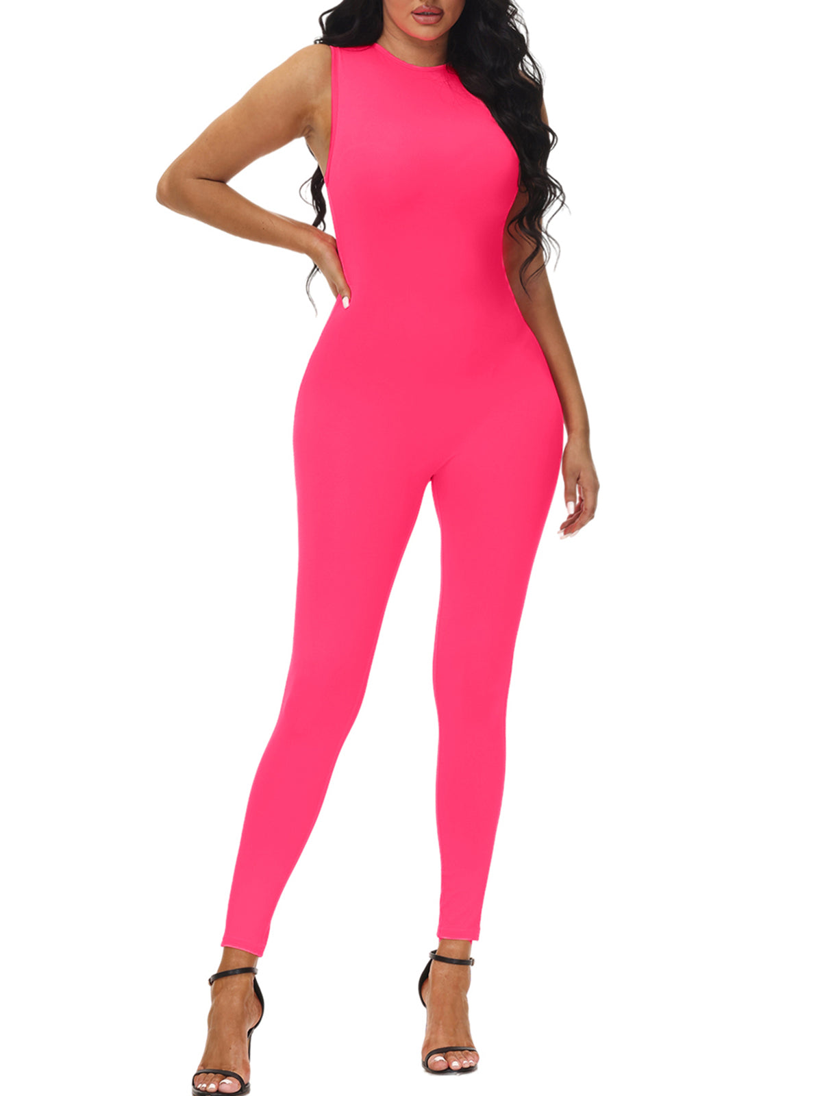 Sleeveless Zipper Jumpsuits