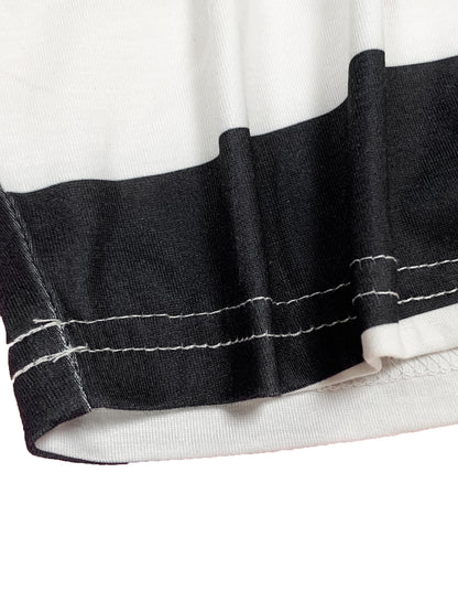 Striped Contrast Crop Top Skirt Set