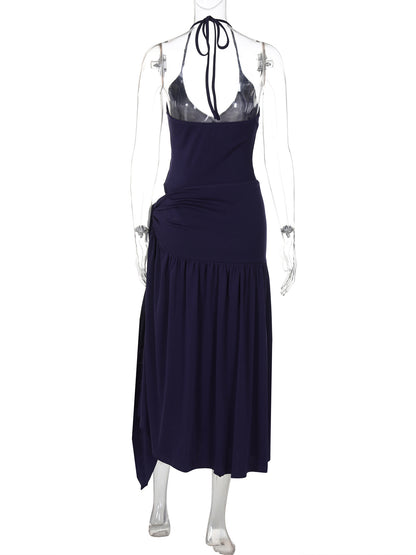 Halter Backless Maxi Skirt Set