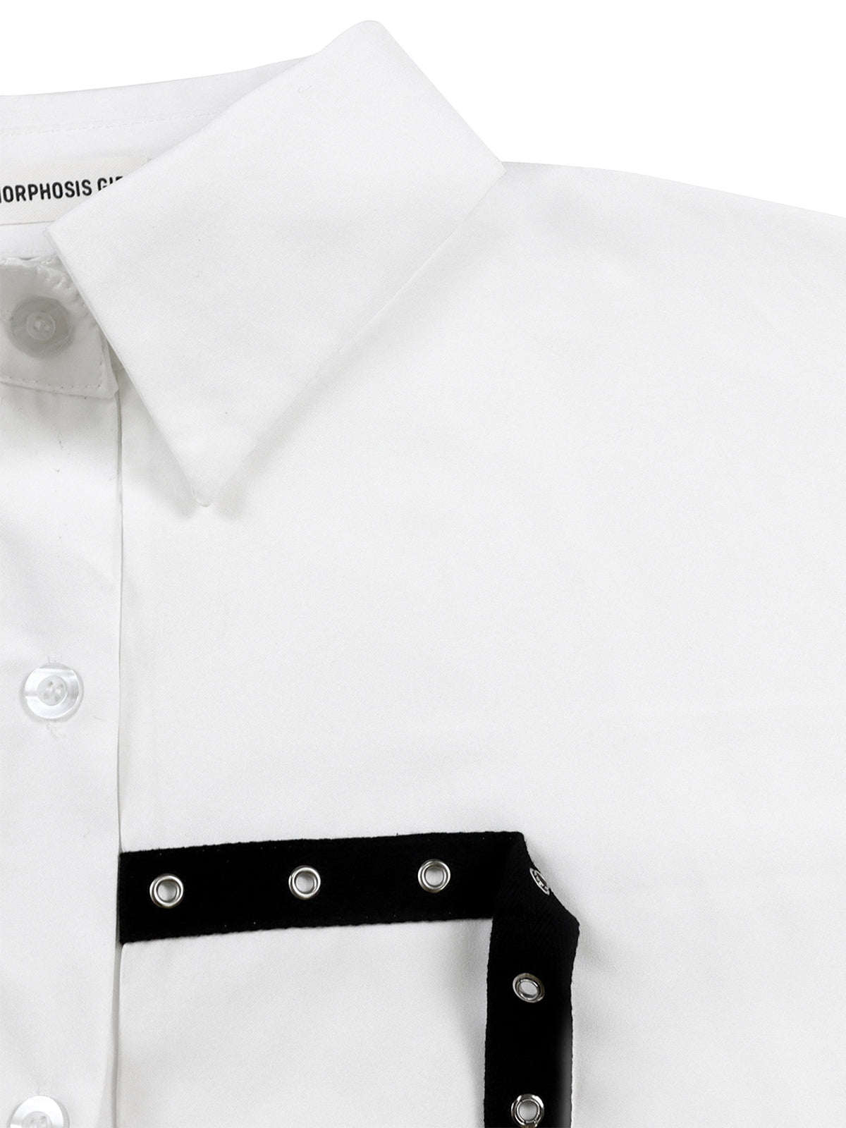 Studded Trim Oversized Shirt Midi Dress