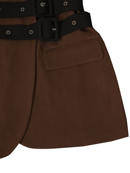 Belted Button Blazer Jacket