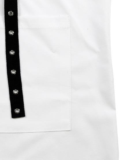 Studded Trim Oversized Shirt Midi Dress