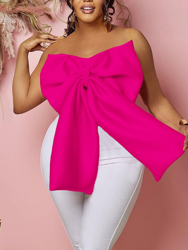 Off Shoulder Bow Knot Tube Top