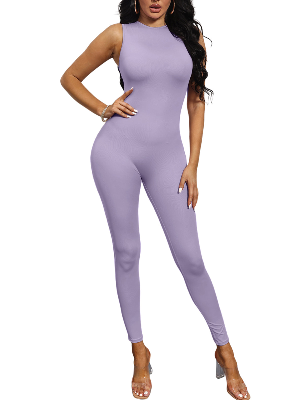 Sleeveless Zipper Jumpsuits