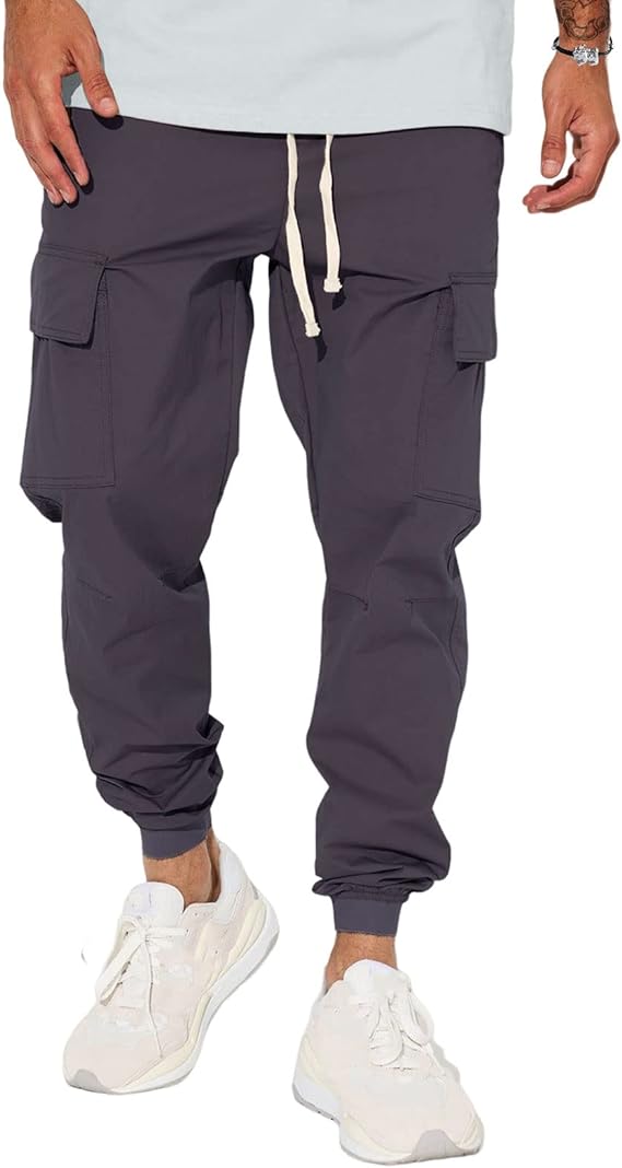 Mens Drawstring bound feet Long Pants