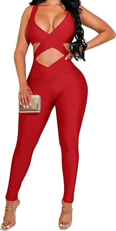 Sleeveless Cut Out Bodycon Jumpsuit