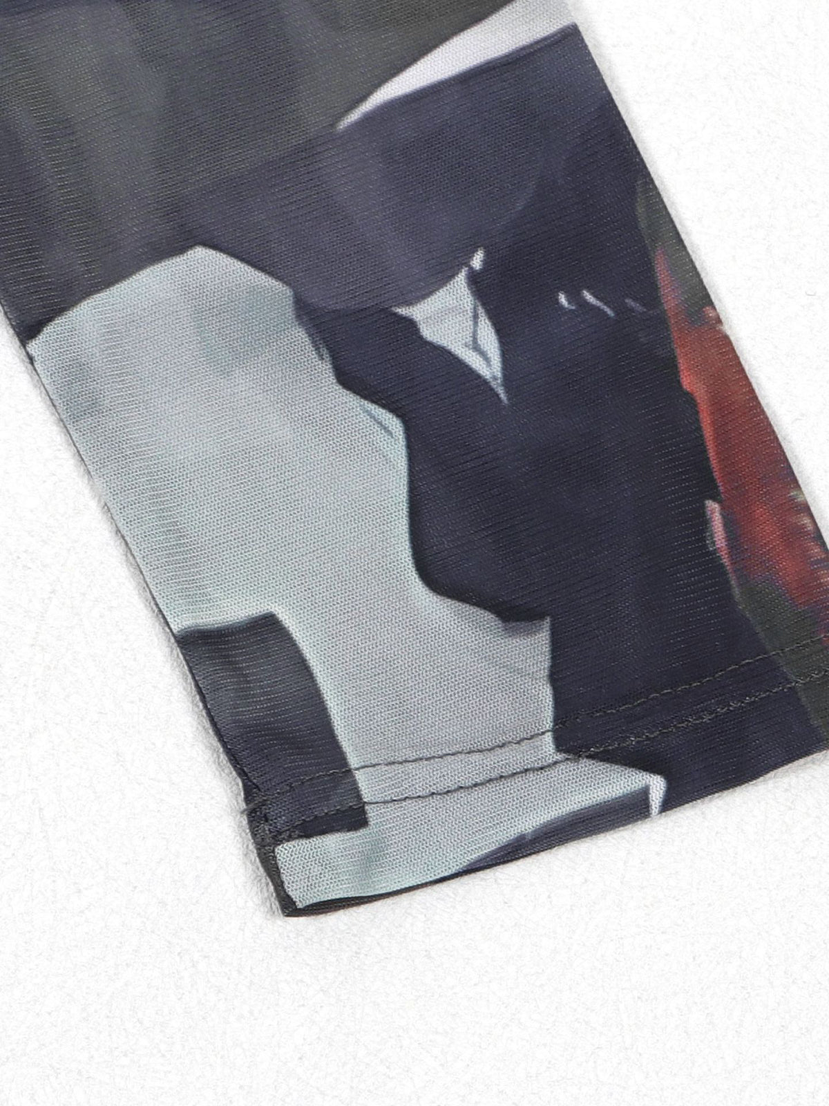 Two Piece Mesh Print Shirt Pants Set