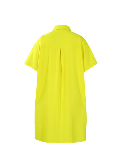 Studded Trim Oversized Shirt Midi Dress