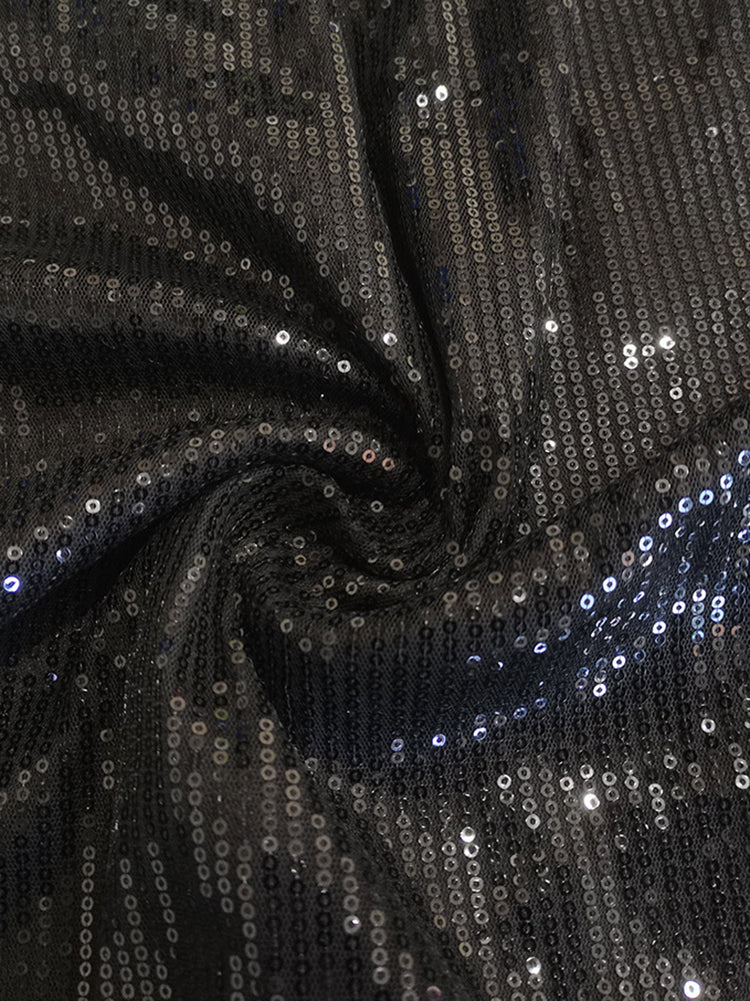 Camisas ajustadas de manga larga con patchwork de lentejuelas