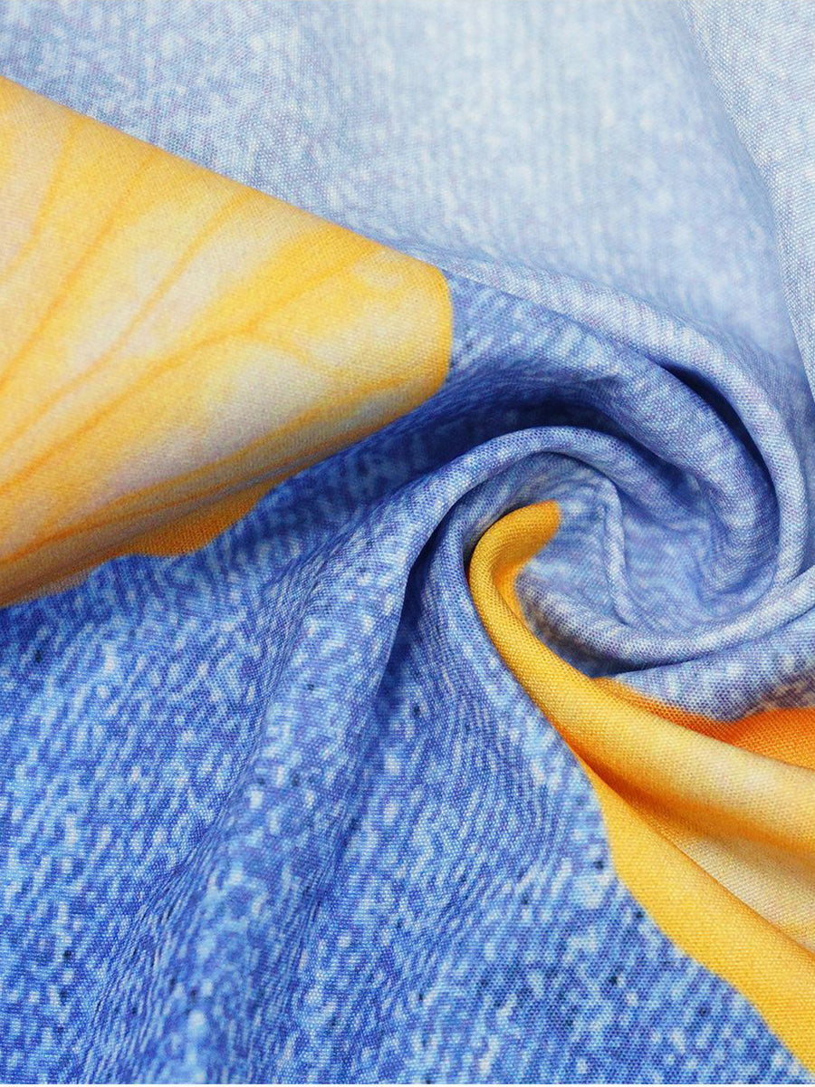 Floral Butterfly Print Wide Leg Jeans