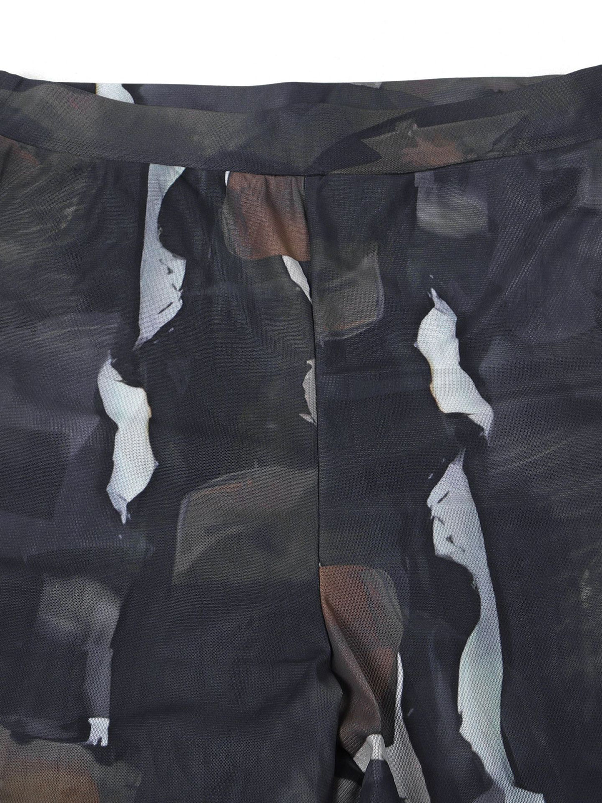 Two Piece Mesh Print Shirt Pants Set