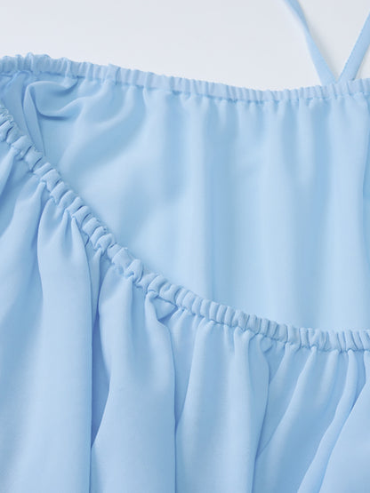 Backless Halter Chiffon Mini Dress