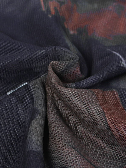 Two Piece Mesh Print Shirt Pants Set