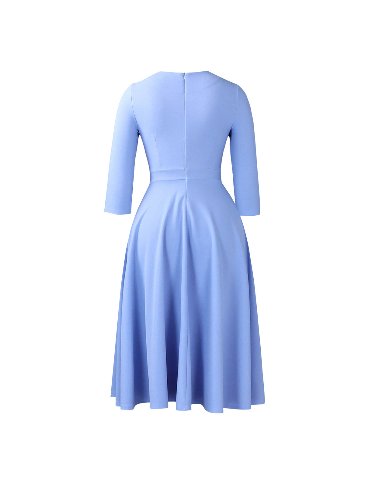 Plus Size Square Neck Pleated Dress