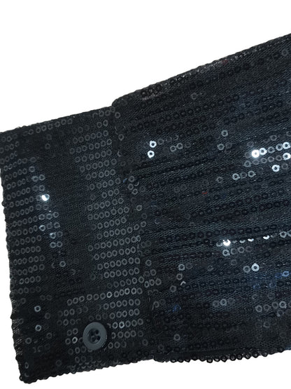 Camisas ajustadas de manga larga con patchwork de lentejuelas