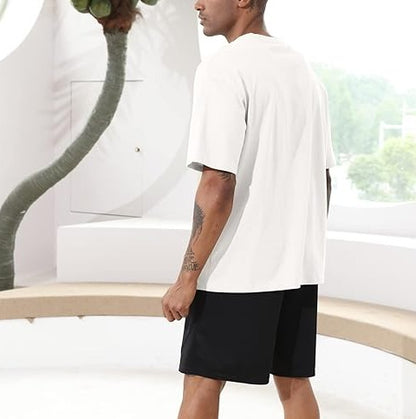 Mens Solid Color Short Sleeve Top