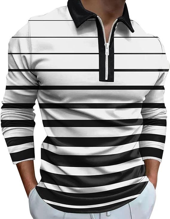 Mens Cotton Long Sleeve Polo Shirts