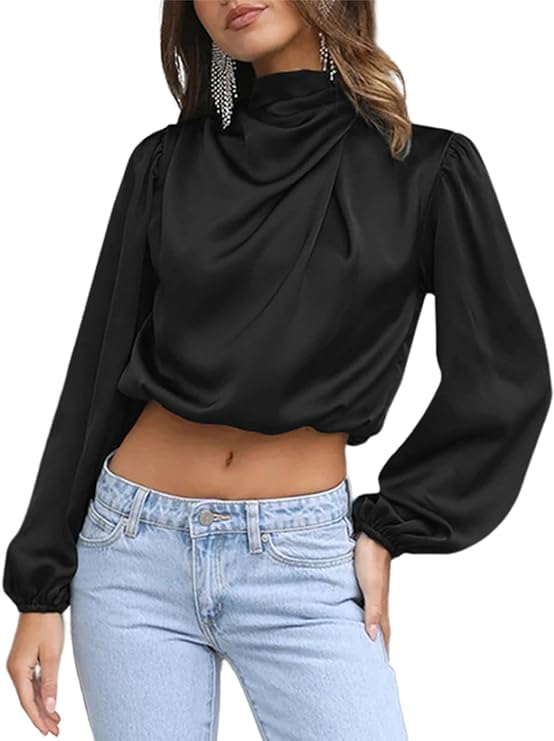 Stain Long Sleeve Crop Top