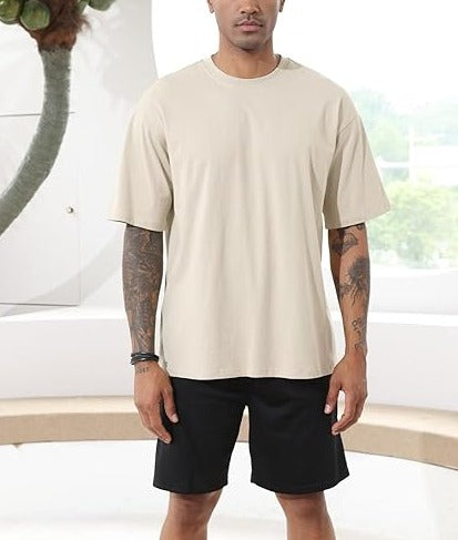 Mens Solid Color Short Sleeve Top