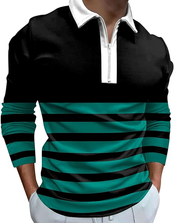 Mens Cotton Long Sleeve Polo Shirts