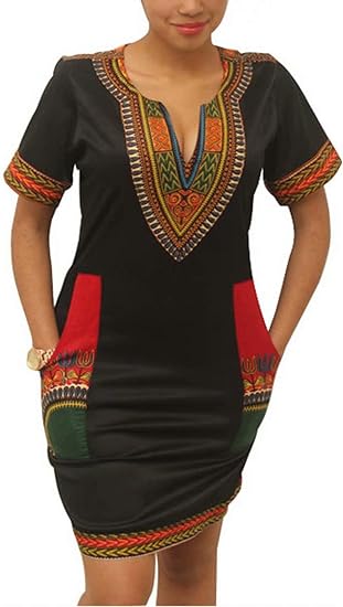 V Neck Printed Bodycon Shift Dress