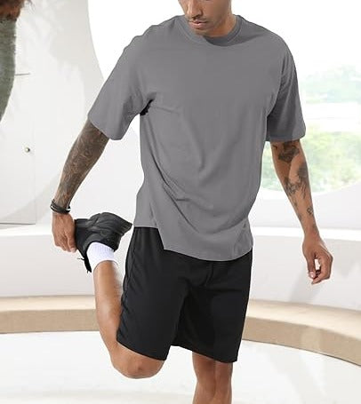 Mens Solid Color Short Sleeve Top