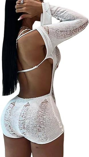 Hollow Out Backless Off Shoulder Bodycon Short Jumpsuit