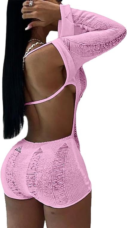 Hollow Out Backless Off Shoulder Bodycon Short Jumpsuit