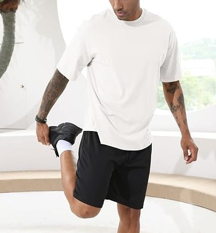 Mens Solid Color Short Sleeve Top