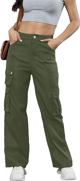 High Waisted Baggy Cargo Pants