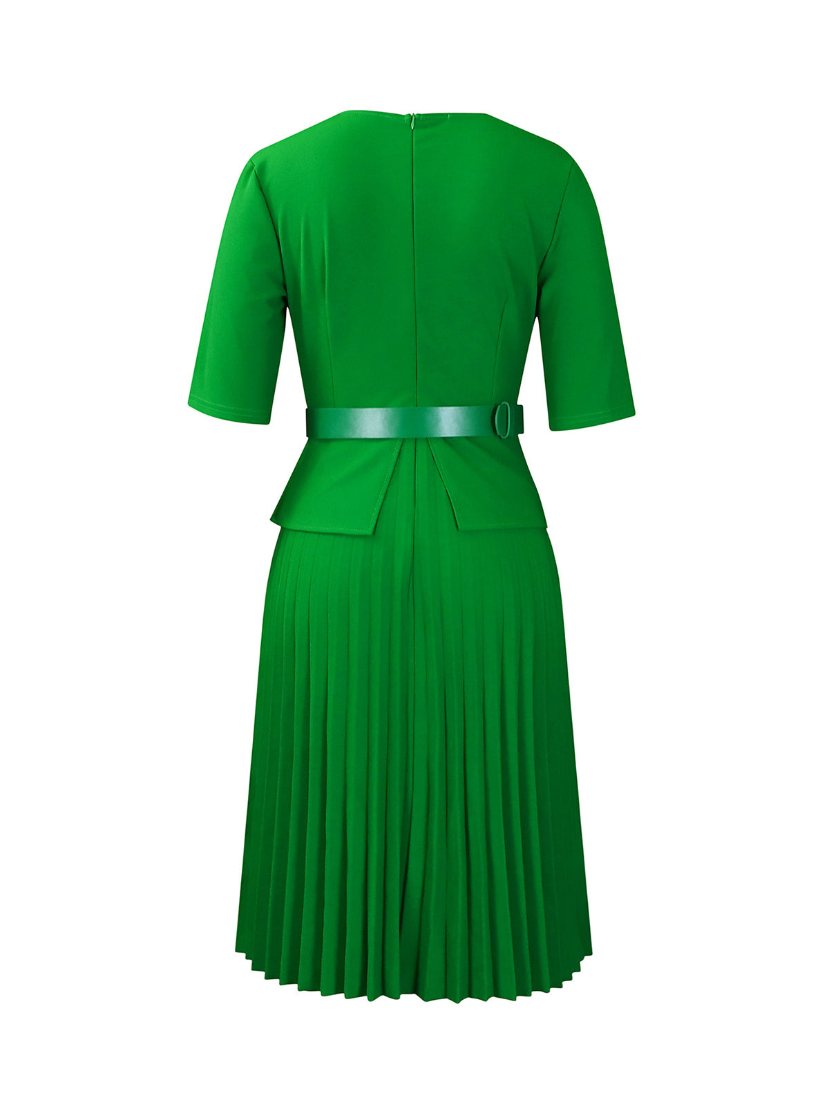 Belted Blazer Pleated Midi Dress