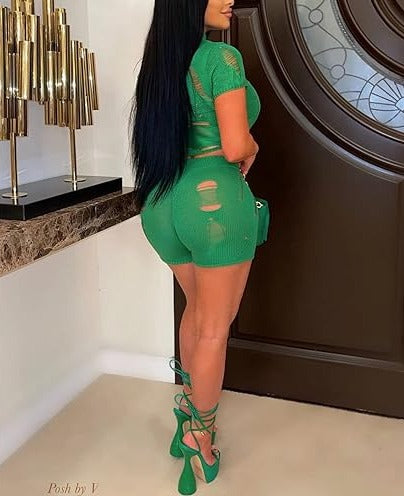 Hollow Out Backless Off Shoulder Bodycon Short Jumpsuit