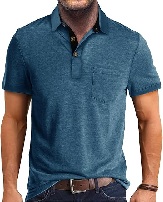 Mens Short Sleeve with Pocket Polo