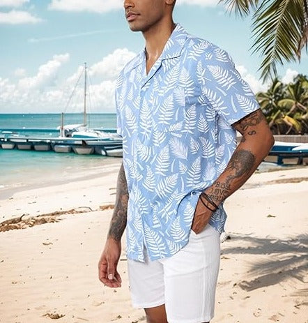 Mens Short Sleeve Button Down Beach Shirts