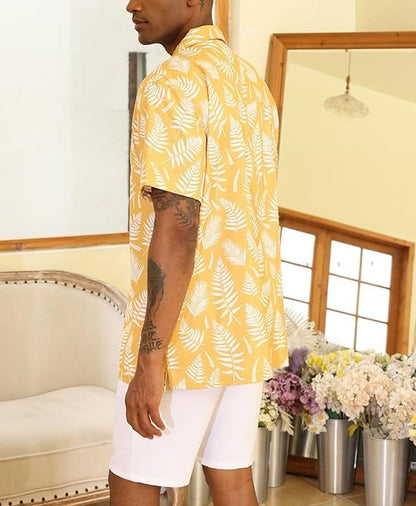 Mens Short Sleeve Button Down Beach Shirts