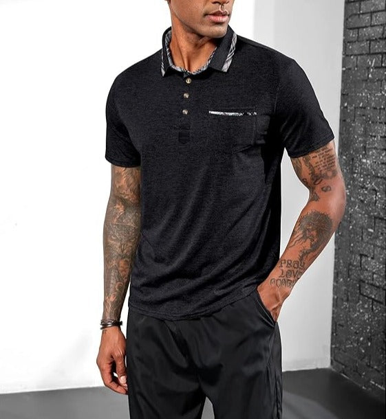 Mens Button Short Sleeve Polo Shirts