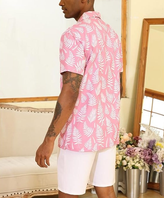 Mens Short Sleeve Button Down Beach Shirts