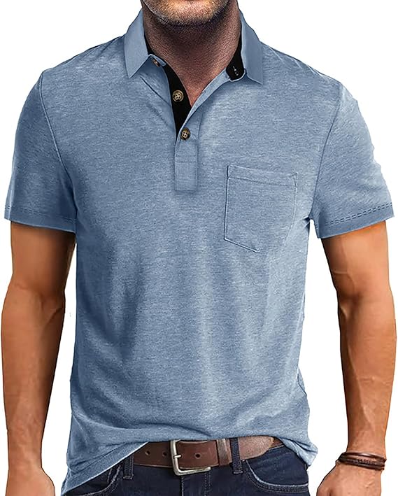 Mens Short Sleeve with Pocket Polo