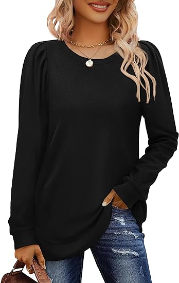 Solid Color Ruched Long Sleeve Top