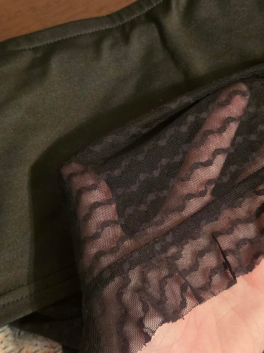 Two Piece Mesh Lace Tube Top Pants Sets