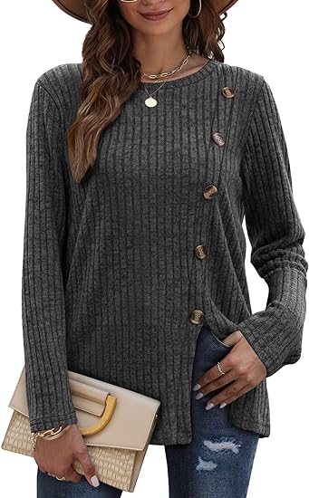 Long Sleeve Crew Neck Tunic Top