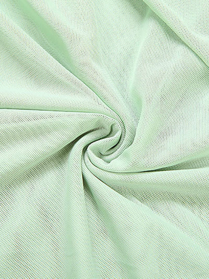 Strapless Mesh Mini Dress with Scarf Gloves