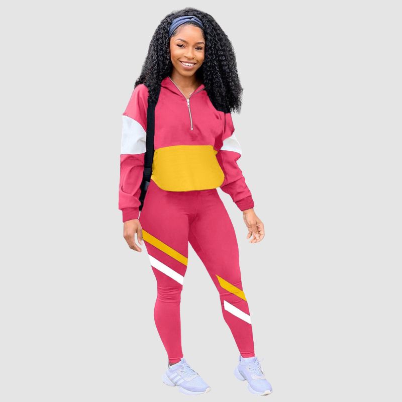 Conjunto casual de contraste de color