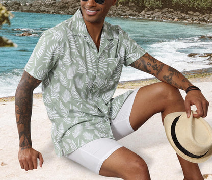 Mens Short Sleeve Button Down Beach Shirts
