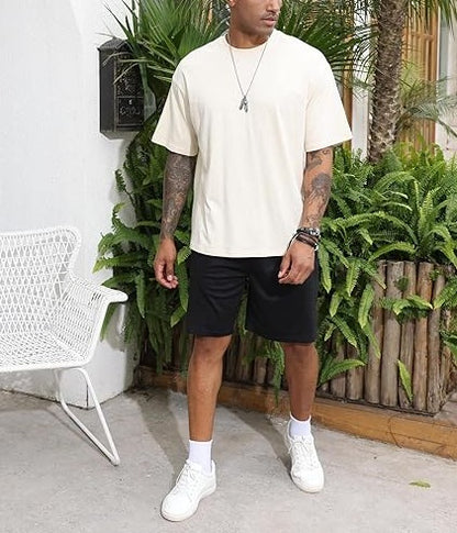 Mens Solid Color Short Sleeve Top