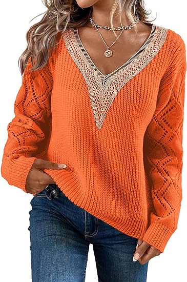 V Neck Long Sleeve Pullover Top