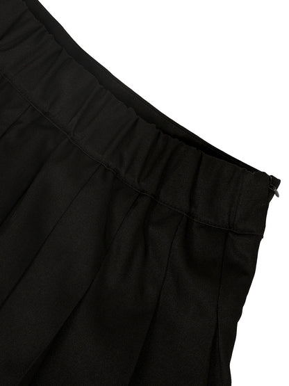 Two-Piece Blazer Shirt Collar Pleated Skirt Set