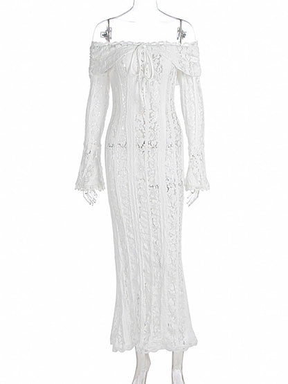 Off Shoulder Lace Maxi Dress